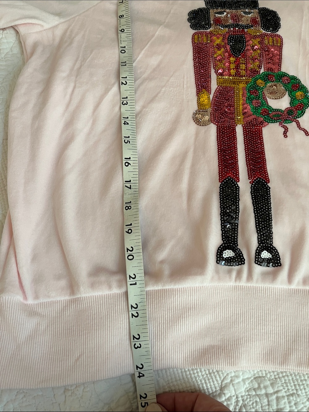 Miss Chievous Pink Sequin Nutcracker Crewneck Sweater M - Picture 9 of 10
